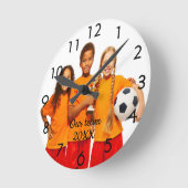 写真カスタムスポーツチームの記念品 ラウンド壁時計 (傾斜)