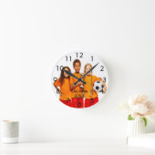 写真カスタムスポーツチームの記念品 ラウンド壁時計 (ホーム)