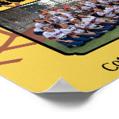 写真カスタムソフトボール感謝していコーチユーギフト ポスター (角)