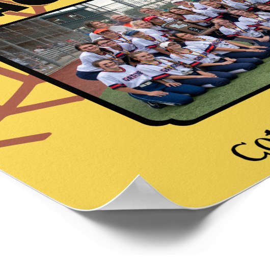 写真カスタムソフトボール感謝していコーチユーギフト ポスター (角)