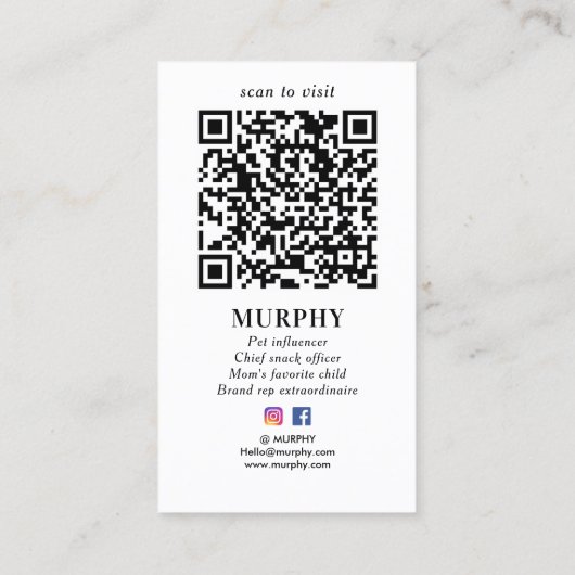 写真カスタムソーシャルメディアPETインフルエンサー・モノグラム 名刺 (裏面)