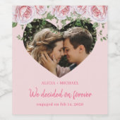 写真カスタムハートと文字テンプレートバレンタイン ワインラベル (シングルラベル)