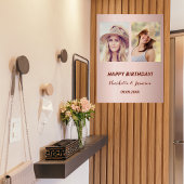 写真カスタムバラ金ゴールド友達の誕生日 ポスター