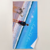 写真カスタムビーチタオルあなたの写真と文字 ビーチタオル (正面)