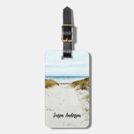 写真カスタムビーチ別荘タグ ラゲッジタグ (正面縦)