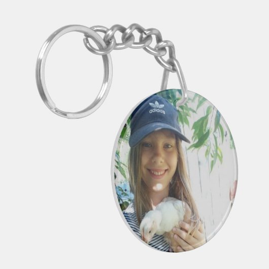 写真カスタムファミリーシンプルミニマリストkeychain キーホルダー (正面左)