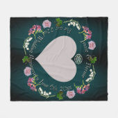 写真カスタムフローラハート結婚記念日 フリースブランケット (正面(横))