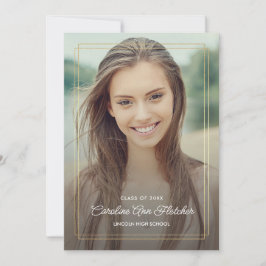 写真カスタムフローラモダン卒業発表 案内状