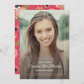 写真カスタムフローラモダン卒業発表 案内状 (正面/裏面)