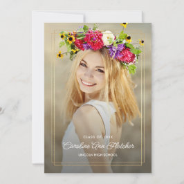 写真カスタムフローラモダン卒業発表 案内状