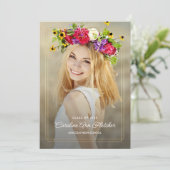 写真カスタムフローラモダン卒業発表 案内状 (スタンド正面)