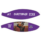 写真カスタムプレイヤー名番号チームロゴ紫 バスケットボール (パネル)