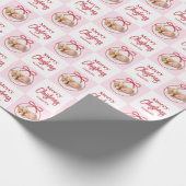 写真カスタムベビー初めてのクリスマス ラッピングペーパー (角)