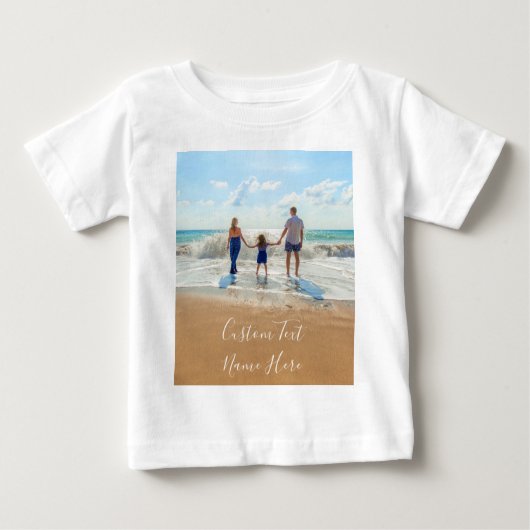 写真カスタムベビーTシャツあなたの写真と文字 ベビーTシャツ (正面)