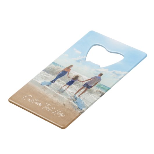 写真カスタムボトルオープナーあなたの写真と文字 クレジットカード栓抜き (正面アングル)