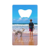 写真カスタムボトルオープナーと文字 クレジットカード栓抜き (正面)