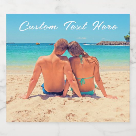 写真カスタムボトルラベルあなたの写真と文字 スパークリングワインラベル (シングルラベル)