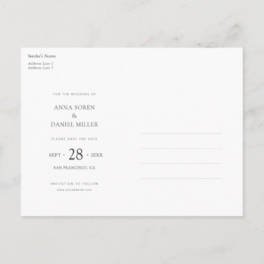 写真カスタムポストカードの日付を保存するテンプレート 案内ポストカード (裏面)