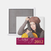 写真カスタムマルーン赤クラス卒業 マグネット (正面/裏面)