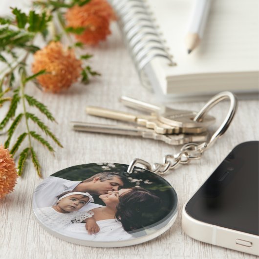 写真カスタムミニマシンプルリスト家族 キーホルダー (正面右)