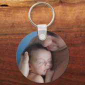 写真カスタムミニマシンプルリズムパパ及びベビー キーホルダー (正面)