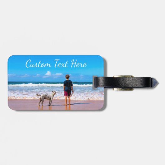 写真カスタムラゲージタグと文字名 ラゲッジタグ (裏面横)