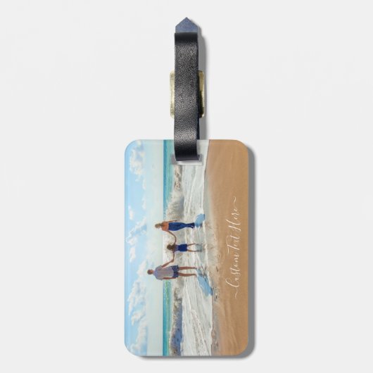 写真カスタムラゲージタグと文字名 ラゲッジタグ (裏面縦)