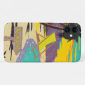 写真カスタムヴィンテージサンセットイエローブルー Case-Mate iPhoneケース (裏面(横))