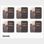 写真カスタムヴィンテージスタイル保存日付 スクエアシール (シート)