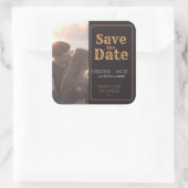 写真カスタムヴィンテージスタイル保存日付 スクエアシール (バッグ)