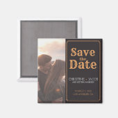 写真カスタムヴィンテージスタイル保存日付 マグネット (正面/裏面)