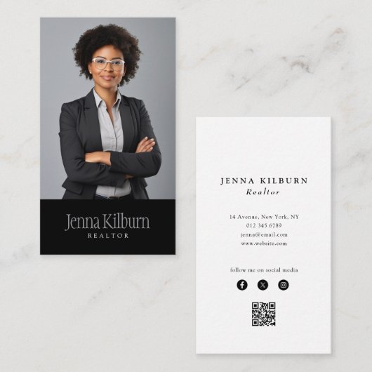 写真カスタム不動産仲介業者 名刺 (正面/裏面)