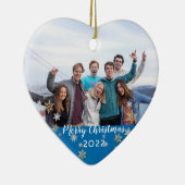 写真カスタム両面メリークリスマス セラミックオーナメント (右)