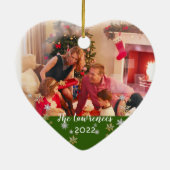 写真カスタム両面メリークリスマス セラミックオーナメント (裏面)