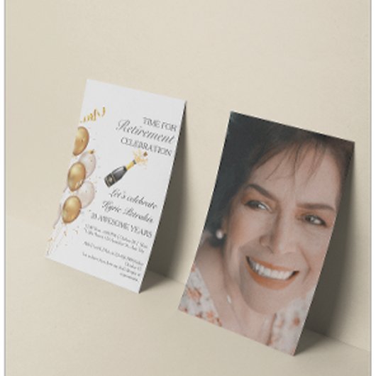 写真カスタム予算の退職パーティー招待状 チラシ