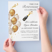 写真カスタム予算の退職パーティー招待状 チラシ (手)