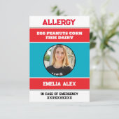 写真カスタム付きアレルギー警告シェフカード サンキューカード (スタンド正面)