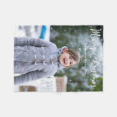 写真カスタム付きクリスマスフリースブランケット フリースブランケット (正面(横))