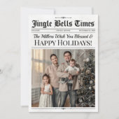 写真カスタム付きクリスマス新聞グリーティングカード シーズンカード (正面)