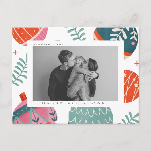 写真カスタム付きクリスマス&祝日はがき シーズンポストカード (正面)