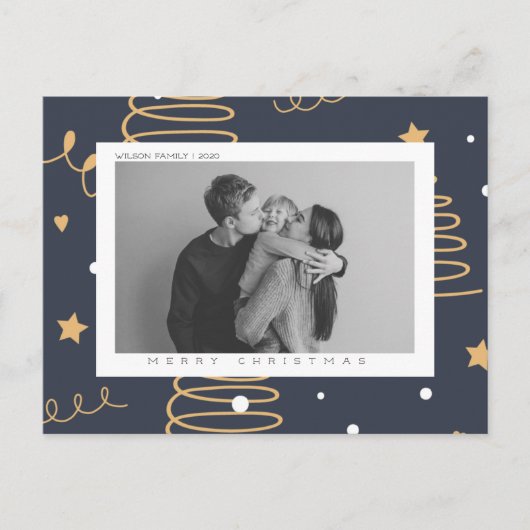 写真カスタム付きクリスマス&祝日はがき シーズンポストカード (正面)