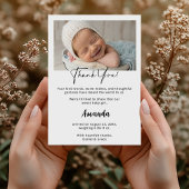 写真カスタム付きサンキューカードベビーガール 案内状