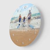 写真カスタム付きフォトクロック ラージ壁時計 (傾斜)