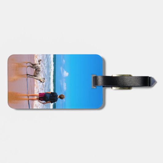 写真カスタム付きフォトラゲージタグお気に入りの付き ラゲッジタグ (裏面横)