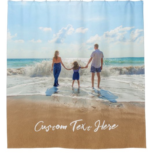 写真カスタム付きフォト文字シャワーカーテン シャワーカーテン (正面)