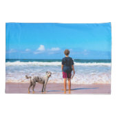 写真カスタム付きフォト枕ケお気に入りのース 枕カバー (裏面)