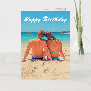 写真カスタム付きフォト誕生日カード 箔グリーティングカード