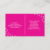 写真カスタム付きペットシッター名刺 名刺 (裏面)