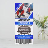 写真カスタム付きホッケーチケットスポーツ誕生日 招待状 (スタンド正面)