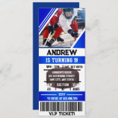 写真カスタム付きホッケーチケットスポーツ誕生日 招待状 (正面/裏面)